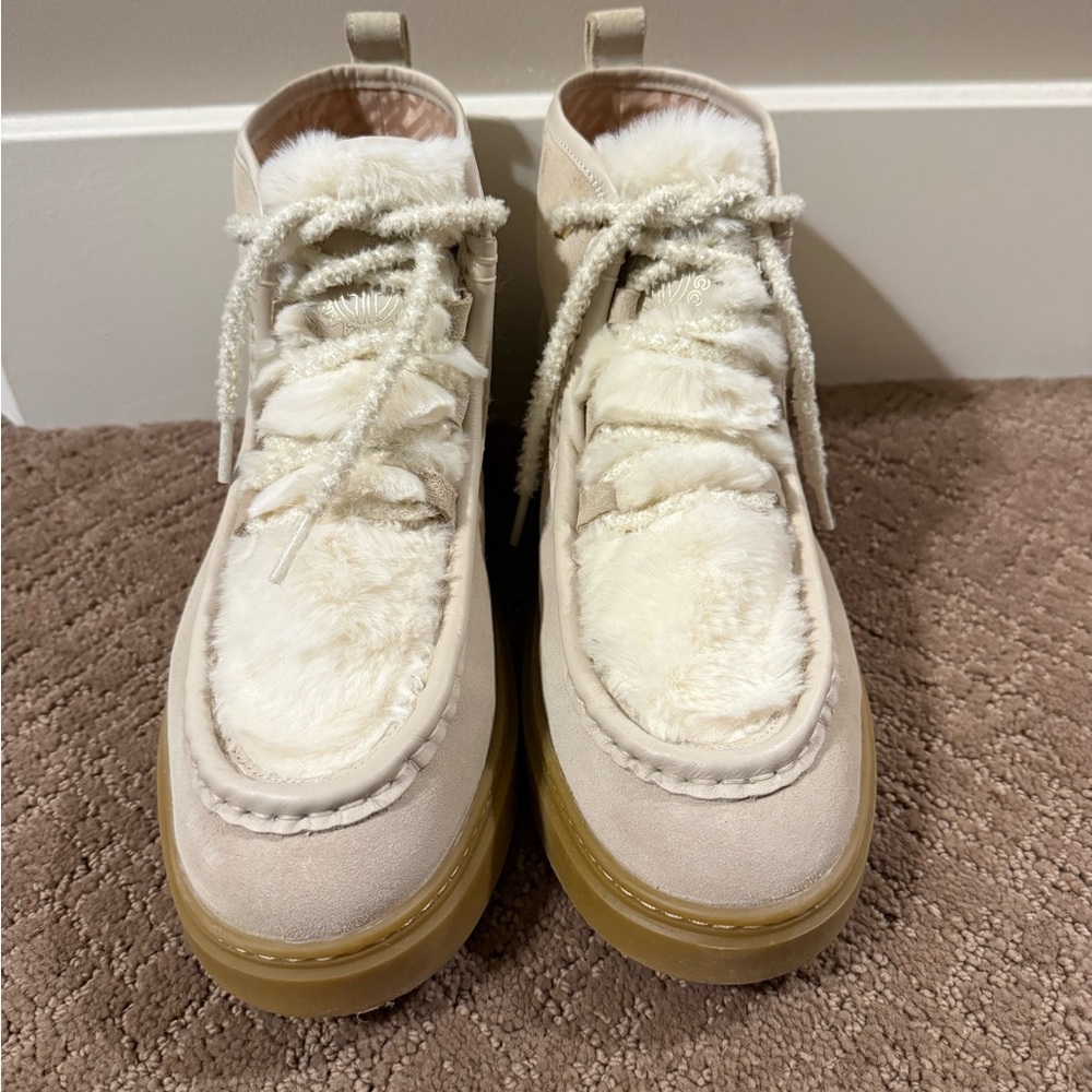 Cole Haan Faux Fur Lined Beige Boots